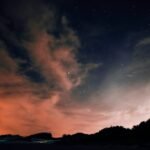 Peaceful moonlit night sky with stars