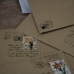 Heartfelt letters and flowers arranged on a desk